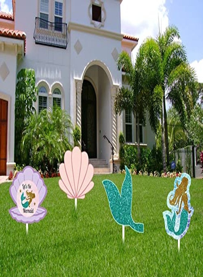 ثيم ماي بارتي زينة حفلات عيد ميلاد الفتيات (حورية البحر الصغيرة - قصاصات ورقية (عبوة من 4)) - Image 1